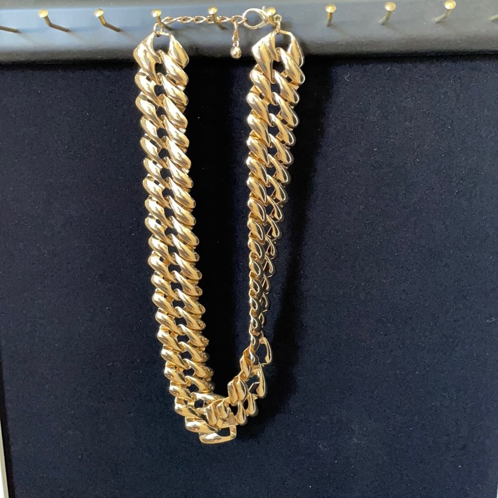 Gold tone statement necklace